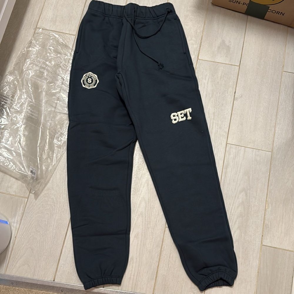 NWT XS SET active green sweatpant joggers